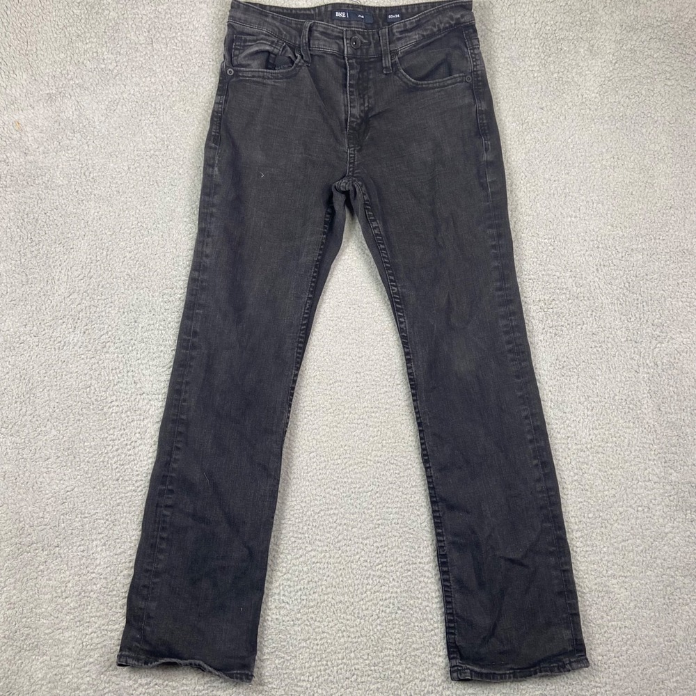Buckle BKE Jake Jeans Mens 33x34 Straight Black Denim‎ Stretch Cowboy